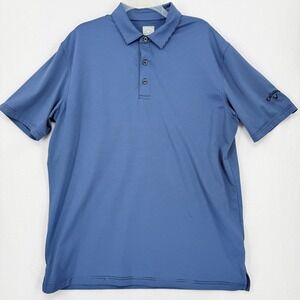 Callaway Polo Shirt Mens Large Blue Opti-Dri Striped Short Sleeve Golf Top